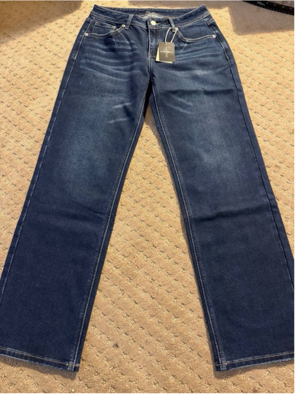 Flamingals Women’s Straight Leg Navy Blue Jeans L
